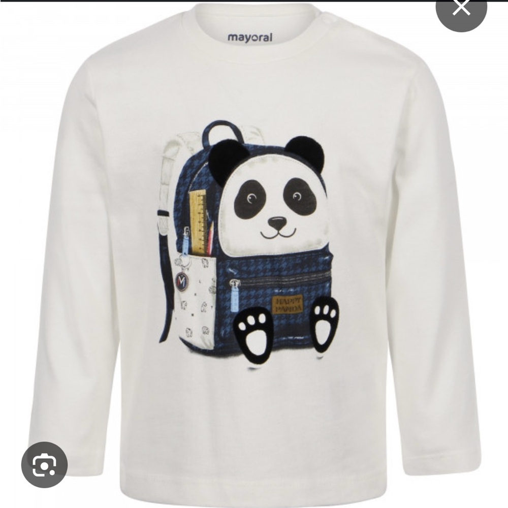 Mayoral White Panda Kids Shirt